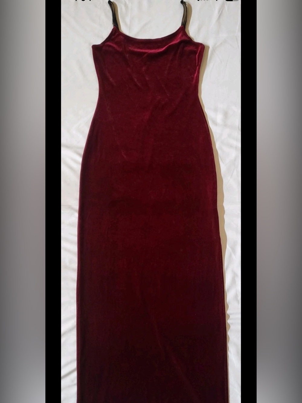 bebe Burgundy Velvet Maxi Dress Skirt